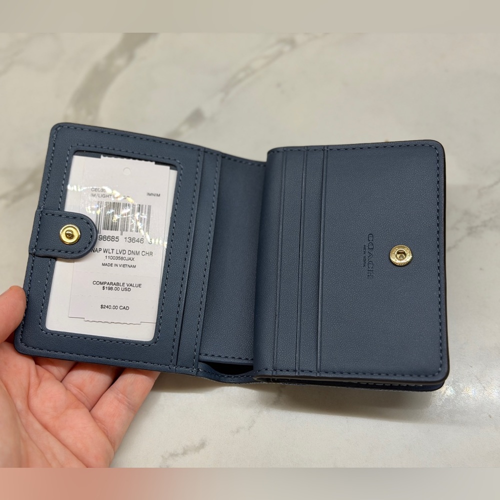 Coach Loved Denim Snap Wallet - Picture 3 of 3
